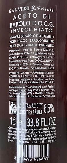 Vinaigre de Barolo au litre